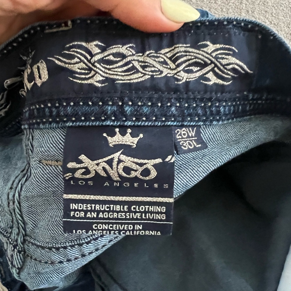 JNCO Karatz 23" Wide Leg jeans in a Dark Stone wash. - Picture 3 of 8